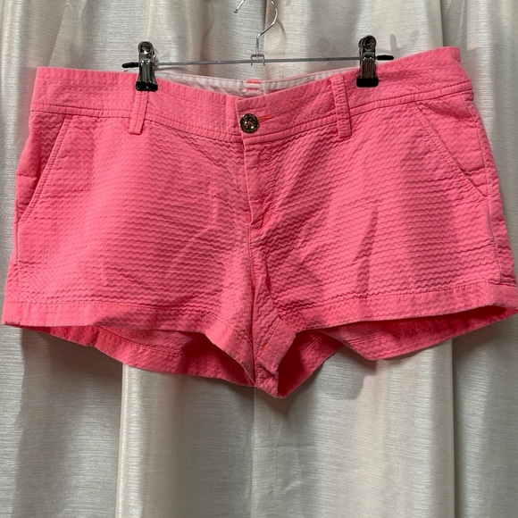Lilly Pulitzer Walsh Hot Pink Textured Shorts Size 14 - Picture 6 of 9
